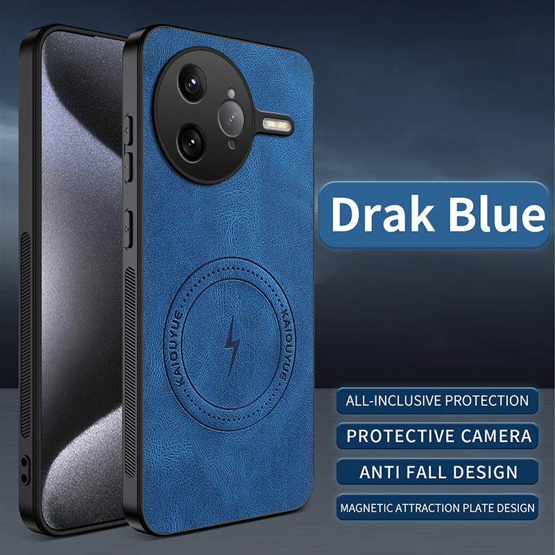 

Магнитный кожаный чехол для Xiaomi Mi POCO F7 X7 M7 Ultra Pro Чехол Мягкий для Mag-safe Полная защита камеры Ударопрочный чехол Funda Poco F7 синий