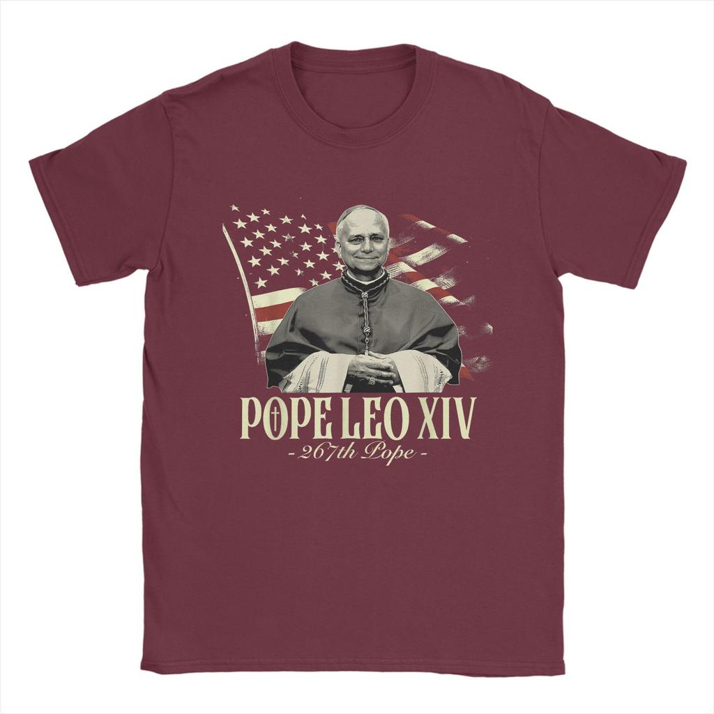 Cardinal Robert Prevost Pope Leo XIV T Shirts Men's Cotton Fashion for Male T-Shirt Round Collar Tees Short Sleeve Tops Original