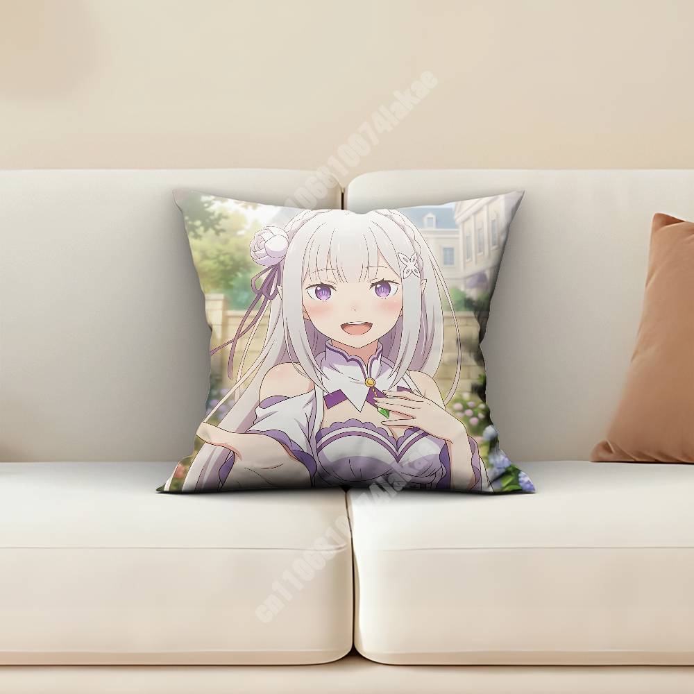 Emilia Re Zero Pillow Cover Sofa Couch Cushion Case Creative Workspace Accent Home Decor