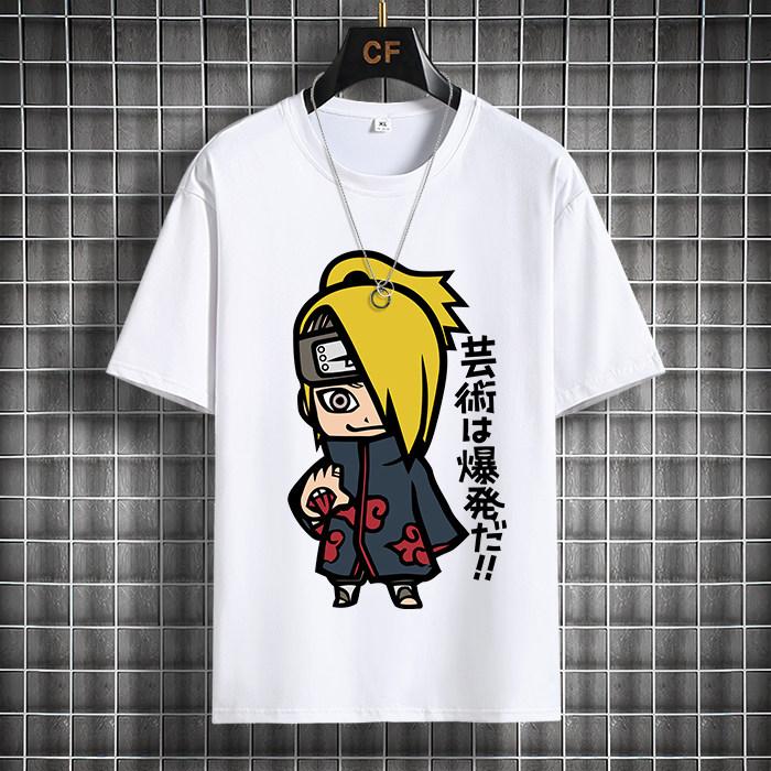 Naruto Casual White Childrens Tshirt Summer New Anime Peripheral Printed Parentchild Outfit Pure Cotton Fashionable Tshirt