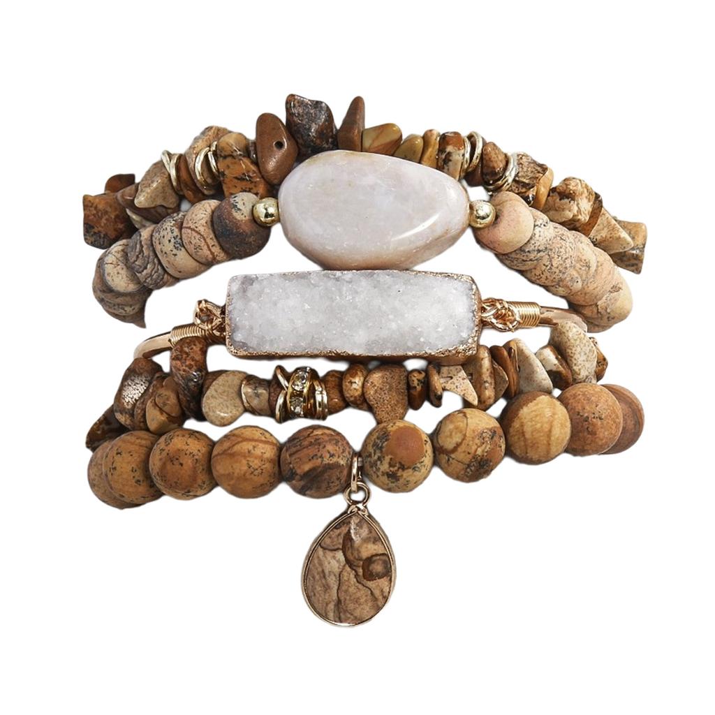 Natural Stone Bracelet Adjustable Bracelet Beads Bracelet Enhancing Peace and Self Discipline for Sophisticated Outfit