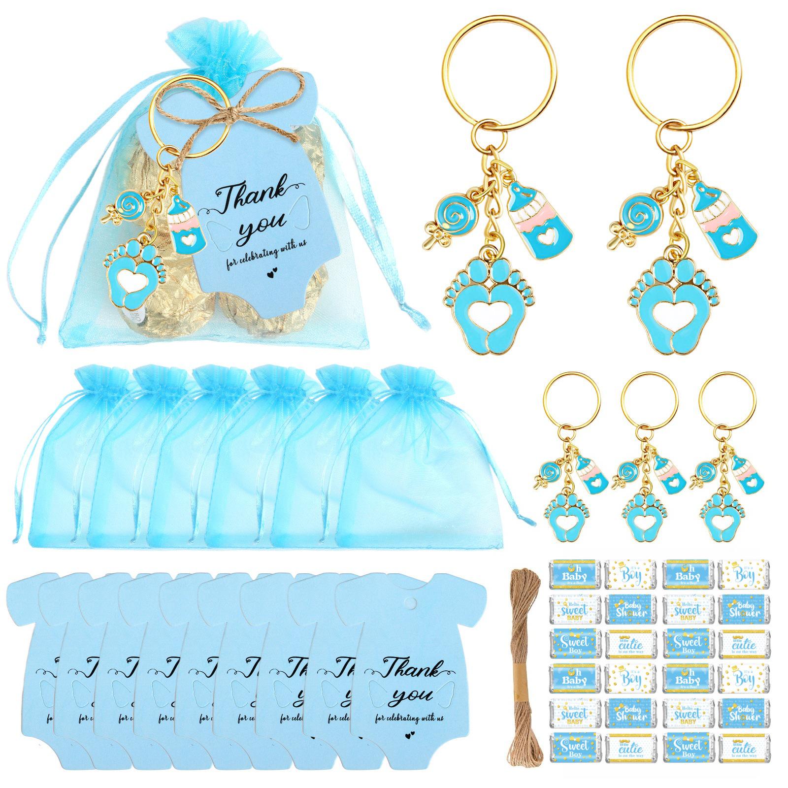 

Новый брелок-молокоотсос со следом ножки ребенка - Идеальный подарок для baby shower, дней рождений и вечеринок в честь рождения ребенка 12 Pieces - Blue