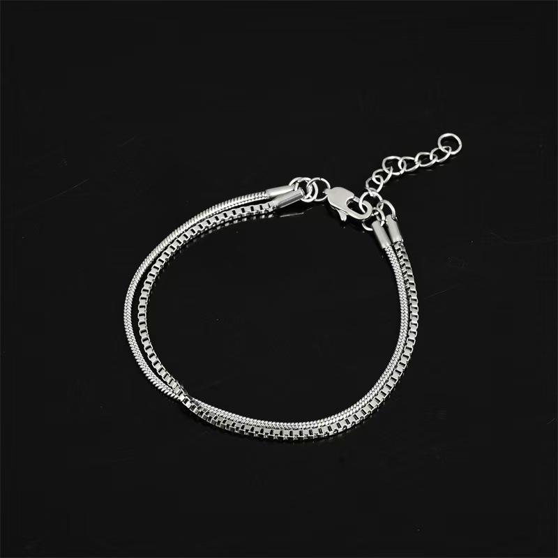 Fashion Internet Celebrity INS Titanium Steel Tide Bracelet Stainless Steel Box Chain Unisex Jewelry