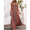 Cross-Border Foreign Trade European and American Women's Clothing 2025 Summer Fashion Sexy Deep V-neck Sleeveless Open Back Beach Vacation Style Dress