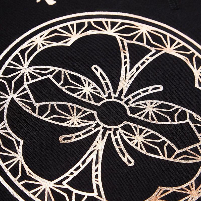 Evisu Gold Foil Family Flower And Scroll Large M Patch Sweatshirt Unisex sweatshirt Black 2ESHTM1SW300XX