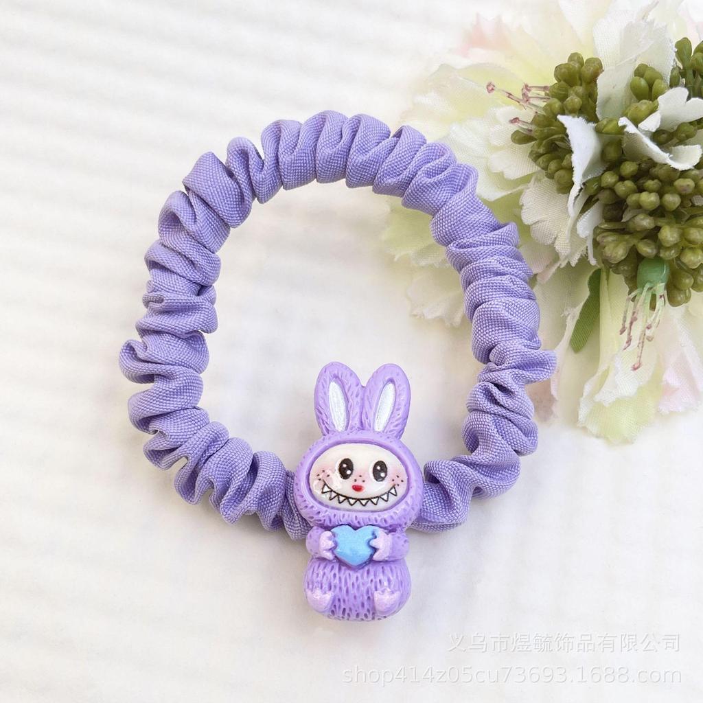 5 Εικόνες Κινούμενο Σχέδιο Labubu Εκρού Ελαστικό Λαστιχάκι Μαλλιών για Γυναίκες & Παιδιά