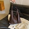 Retro Commute Shoulder Bag Solid Color Women's Underarm Bag Temperament Pu Leather Tote Bag  Girls