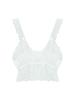 ASIF CALIE Ruffled Cap Sleeve Blouse White