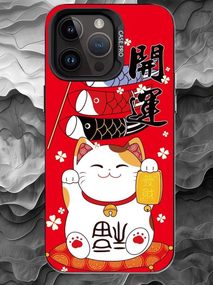 

Чехол для телефона M-Maneki-neko для iPhone 17 16 15 14 13 12 11 Pro Max Plus Серебристый Матовый Черный Чехол iPhone16e