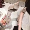 Fashion Pumps on Heeled Pointed Toe Shoes for Women Stilito Woman Sexy High Heels Casual Young Slip Genuine Mark Shoe Chic Point Popular