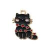 Cartoon Drip Oil Kitten Hollow Ring Jewelry Pendant Earring Keychain Accessory