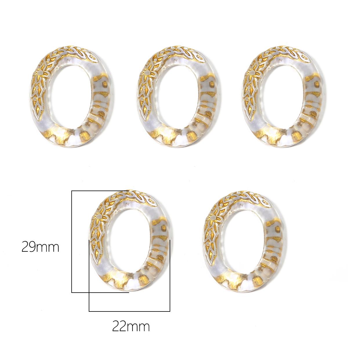 

15-50 шт. изысканные акриловые круглые овальные бусины в стиле барокко с цветком и сердцем, подвески для DIY ювелирных изделий, аксессуары для изготовления ремесел 22x29mm 15pcs