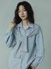 Women's Striped Long-Sleeve Shawl Shirt - Autumn/Winter Slim-Fit, Soft, Versatile, Casual.