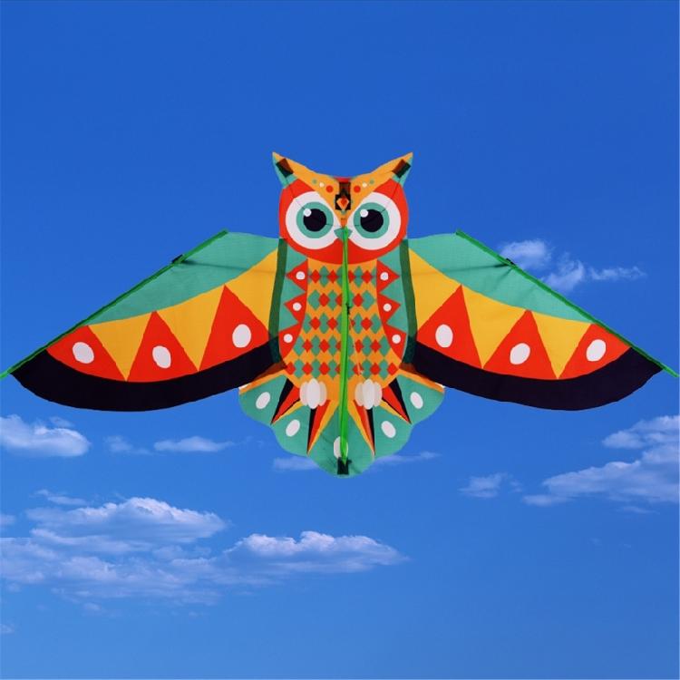Owl Patterned Kites High Visibility Encourages Motor Skills Development Outdoor Exploration Gift