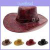 Retro Cowboy Hat For Men Women Pu Leather Sun Protection For Outdoor Camping Activities
