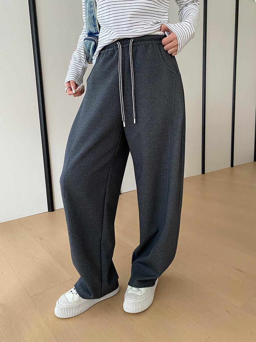 Sinan Soft Waxy High Waist Wide Leg Drawstring Pants - SN8584 Medium