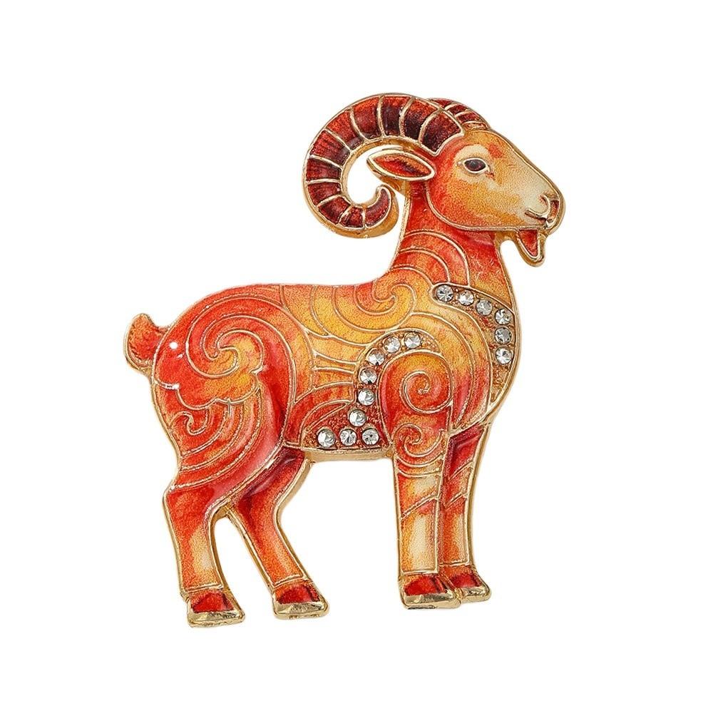 Diamond-inlaid Sheep Brooch Vintage Brooch Pins Trendy Lady's Suit Brooch  Cloth Accessories