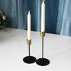 Dining Table Living Room Wedding Metal Decoration High Golden Candlesticks Black Candle Holder 2 Piece Set