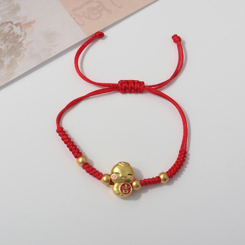 2025 Snake Year Lucky Red Rope Braided Bracelets Zodiac Snake Attracts Fortune Bracelets Handmade Fashion Jewelry Gifts