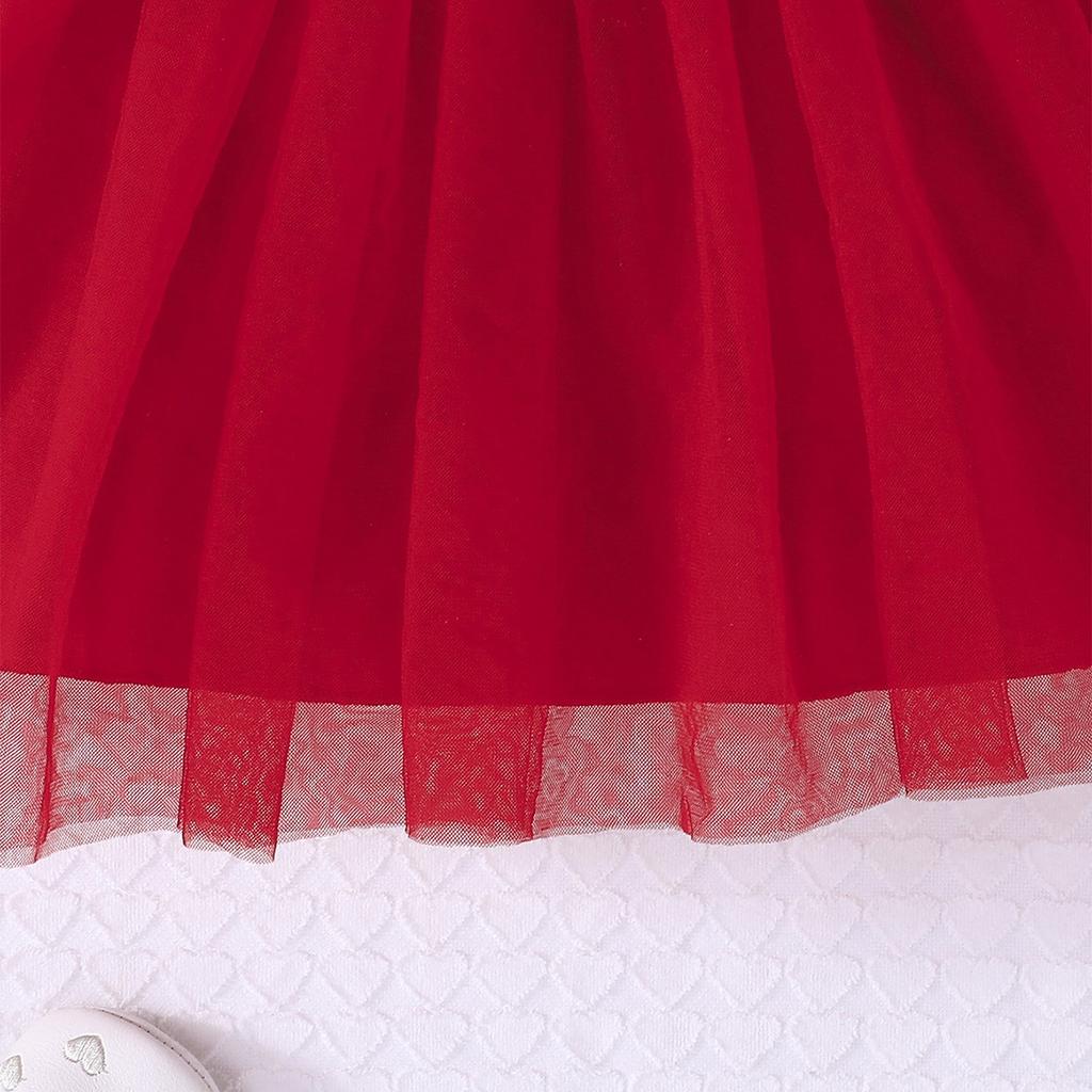 Baby Girl Sweet Cute Princess Dress Love Mesh Dress Fashionable Soft Dresses Infant Girls
