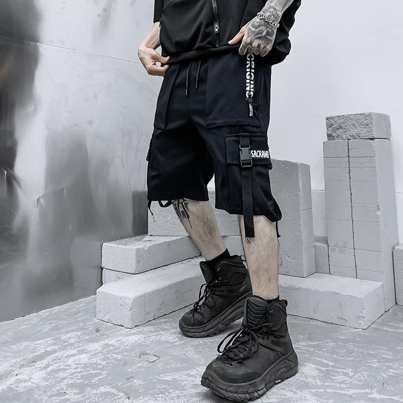 Pantaloni Scurți de Vară Bărbați Streetwear Casual Pantaloni Cargo Bărbați Hip Hop Punk Îmbrăcăminte Masculină