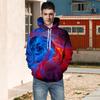 3D Print Hoodie Men Hooded Sweatshirt with Drawstring Casual Loose Thickened Pullover Sweatshirt for Spring Autumn Winter Daily Wear Sports Street
