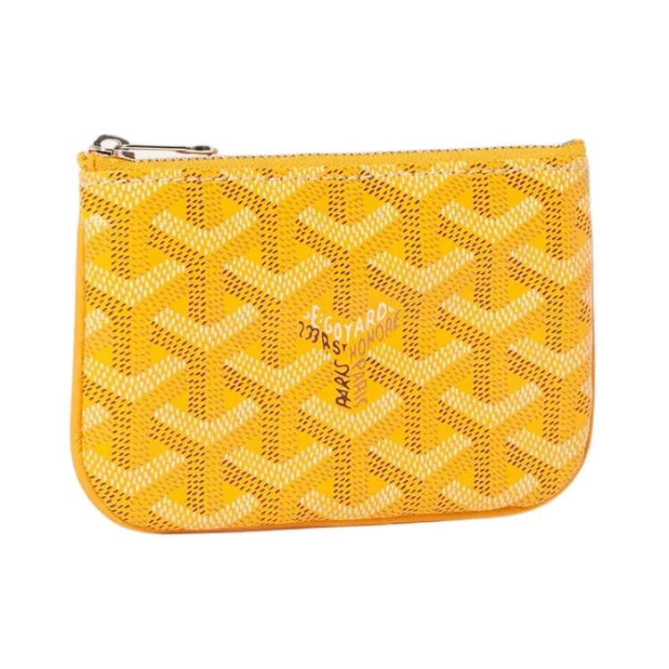 Goyard Canvas With Calfskin Key Pouch Nano Unisex Yellow SENAPCNANTY-08CL08P