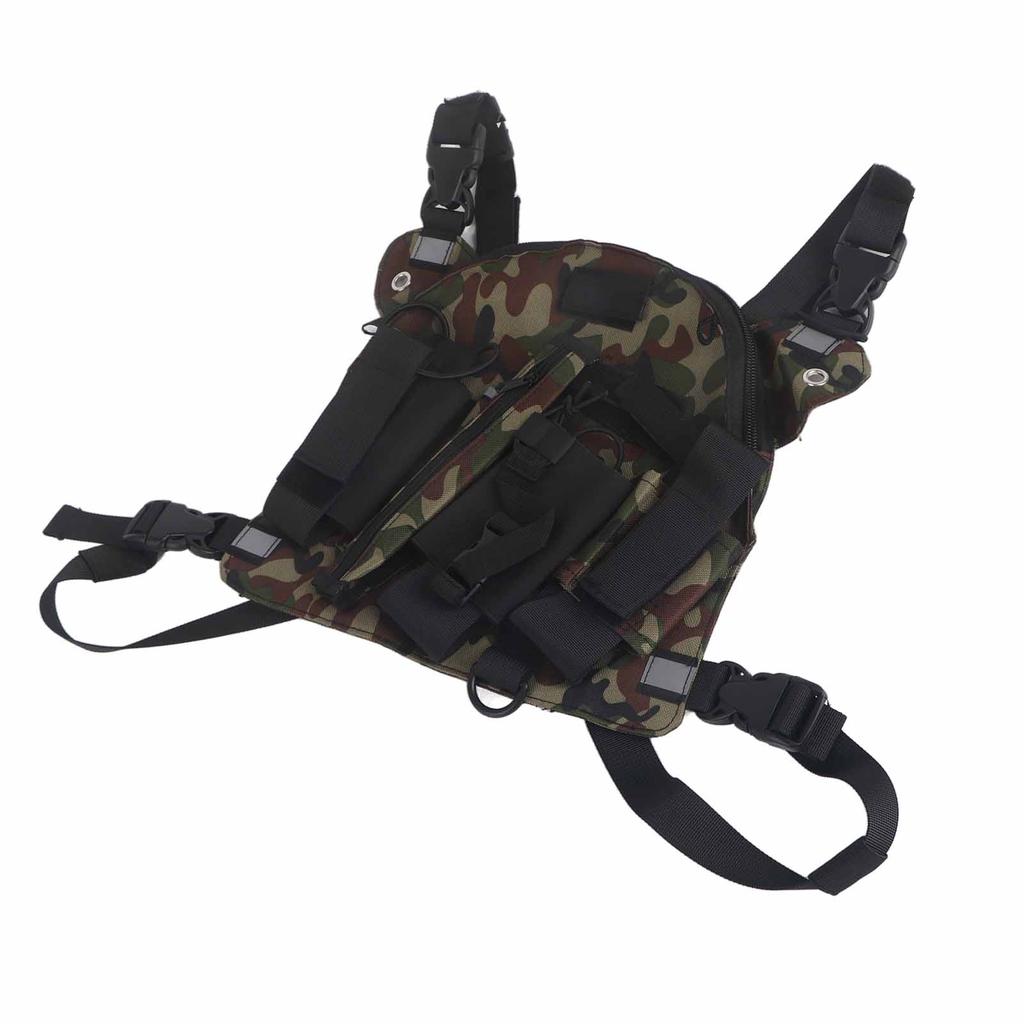 Radio Harness Chest Front Pack Pouch Holster Walkie Talkie Vest Rig Carry Bag OutdoorLight Camouflage