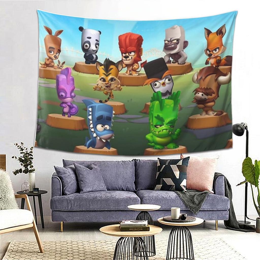 Zooba Battle Arena Tapestry Wall Hanging Aesthetic Home Decoration Tapestries for Dorm Room