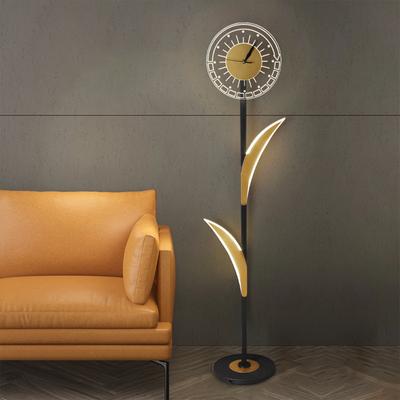 Nordic Floor Lamps With Clock LED Modern Minimalist Flower Decorative Lights For Living Dining Room Bedroom Indoor Floor Lights