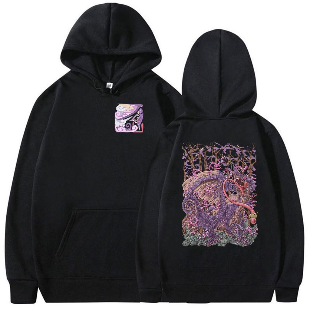Spiel Monster Hunter Chameleos Der Nebeldrache Print Kapuzenpullover Herren Damen Freizeit Mode Vintage Langarm Sweatshirt Streetwear