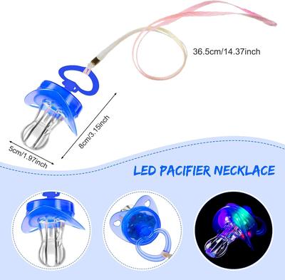 10/30pcs Collier Tétine Lumineuse LED Tétine Clignotante Sifflet Lumineux dans le Noir pour Halloween Noël KTV Concert Anniversaire