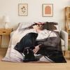 Kpop B-BTS Jeon Jung Kook JK Flannel Blanket Soft Warm Throw Blanket for Bedroom Living Room Bed Travel Camping Picnic Gift