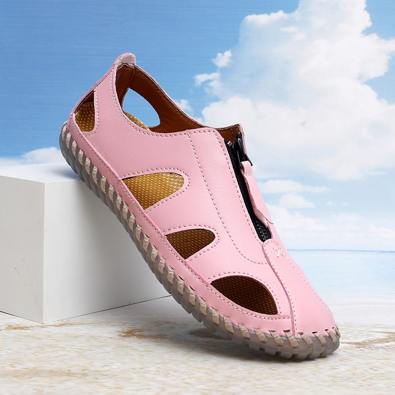 Women's Leather Sandals Casual Shoes Summer Beach Sandals
