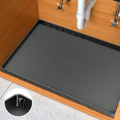 Leeseph Under Sink Mat סיליקון, מגני מחצלות כיור מטבח עמיד למים בגודל 27.9"x22" מתחת לכיור ארגוניות ואחסון
