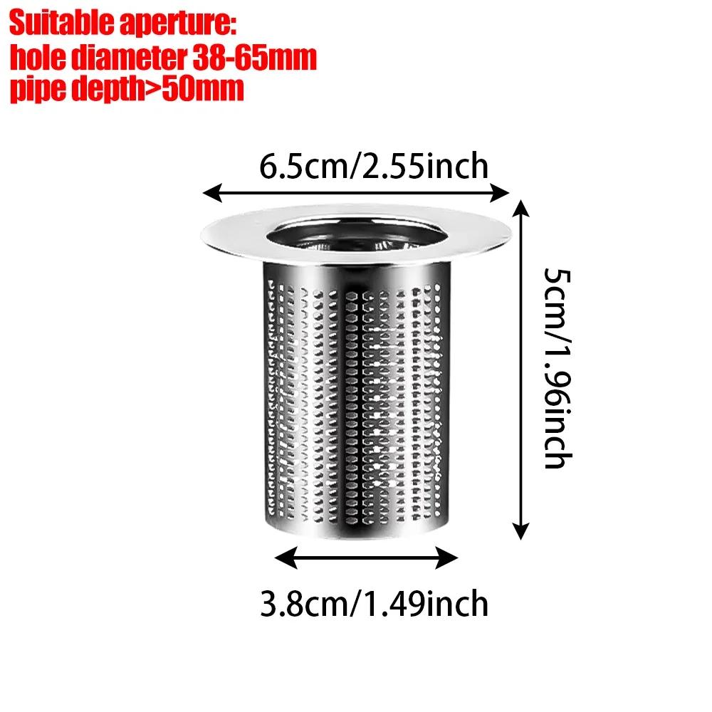Stainless Steel Floor Drain Filter Kitchen Sink Drain Strainer Stopper Anti Clogging Hair Catcher Filters Bath Leak Proof Plug