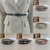 Buckle Solid Square Color Leather Thin Waist Belts Fashionable Gifts Casual