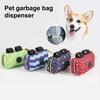 Dispenser per sacchetti per rifiuti per animali domestici con fibbie appese Porta sacchetto per cacca di cane Borsa di stoccaggio portatile per viaggi all'aperto Cani che passeggiano nel parco Forniture per animali domestici