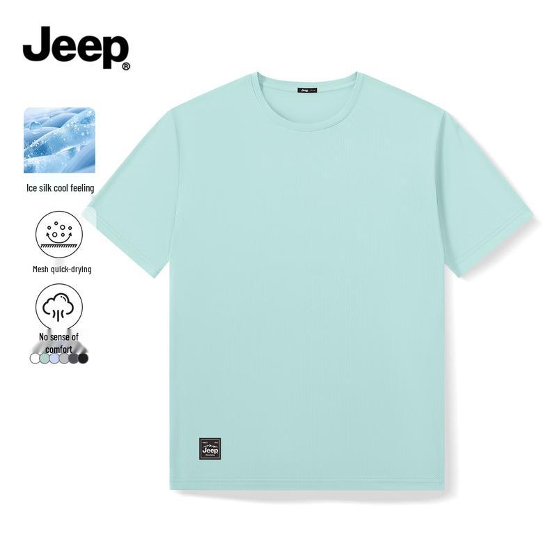 JEEP Men s Ice Silk Quick-Dry Short Sleeve T-Shirt 4XL