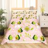 Avokado Dynetrekk sett for barn Kawaii Sengesett Cute Fruits Dynetrekk Twin Size Tropical Botanical Cartoon Quilt Cover