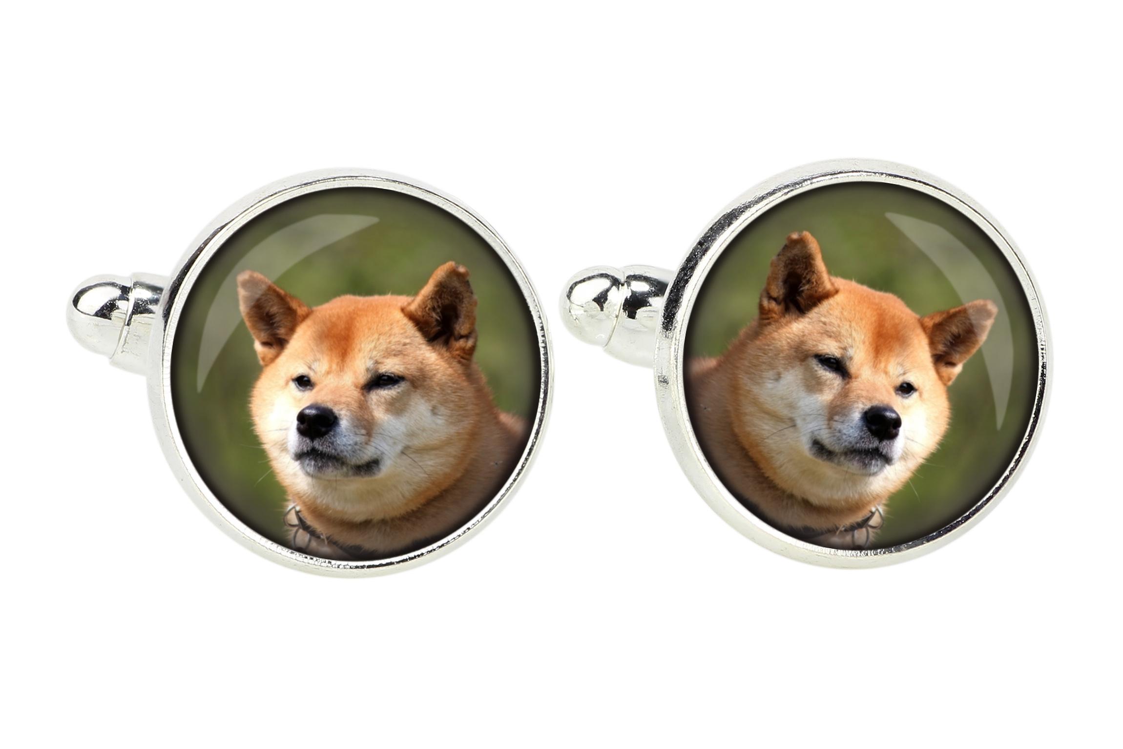 

Shiba Inu, Japanese Small Size Dog, Japanese Brushwood Dog - cufflinks, a shirt accessory, a shirt pendant from the Art-Dog brand срібний