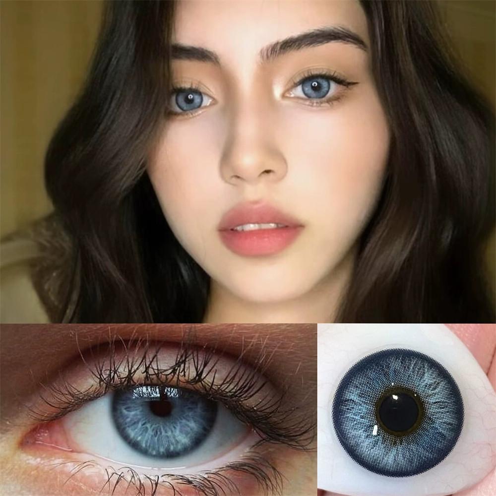 EYESHARE Fashion Brown Colored Contact Lens Natural Soft Contact Lenses for Eyes Decoration 14.2mm Yearly 2pcs=1 Pair