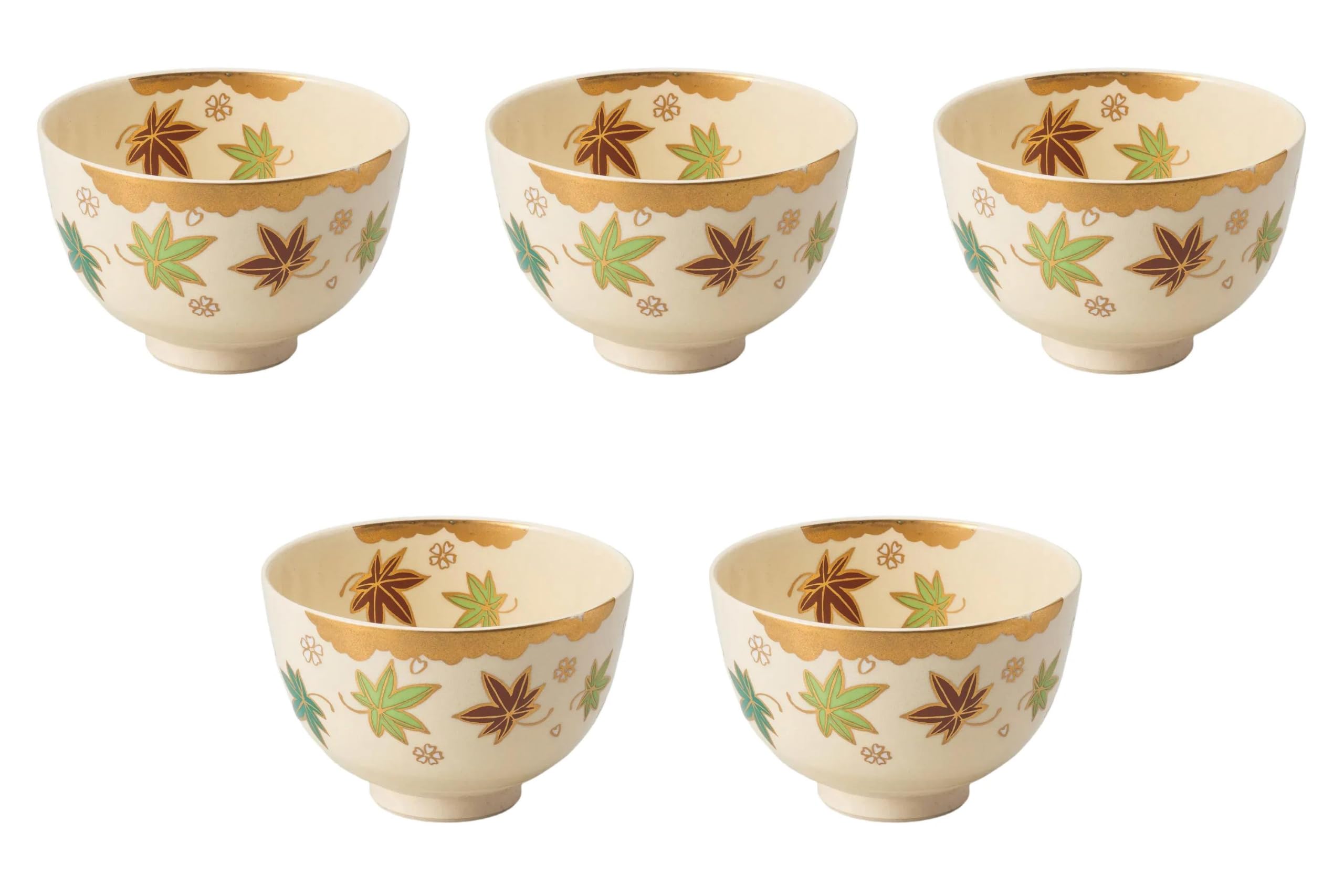 

Набор из 5 пиал для матча Ninsei Maple x Пиалы для матча Setomonohonpo [12 7,5 см]