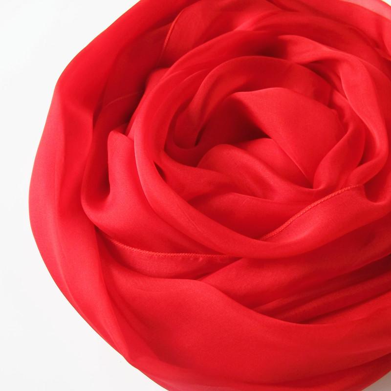 China Red Long Scarves Ladies Autumn Winter Long Design Cape New Arrival 100% Silk Shawl Scarf Thicken Chiffon Ultralong Scarves