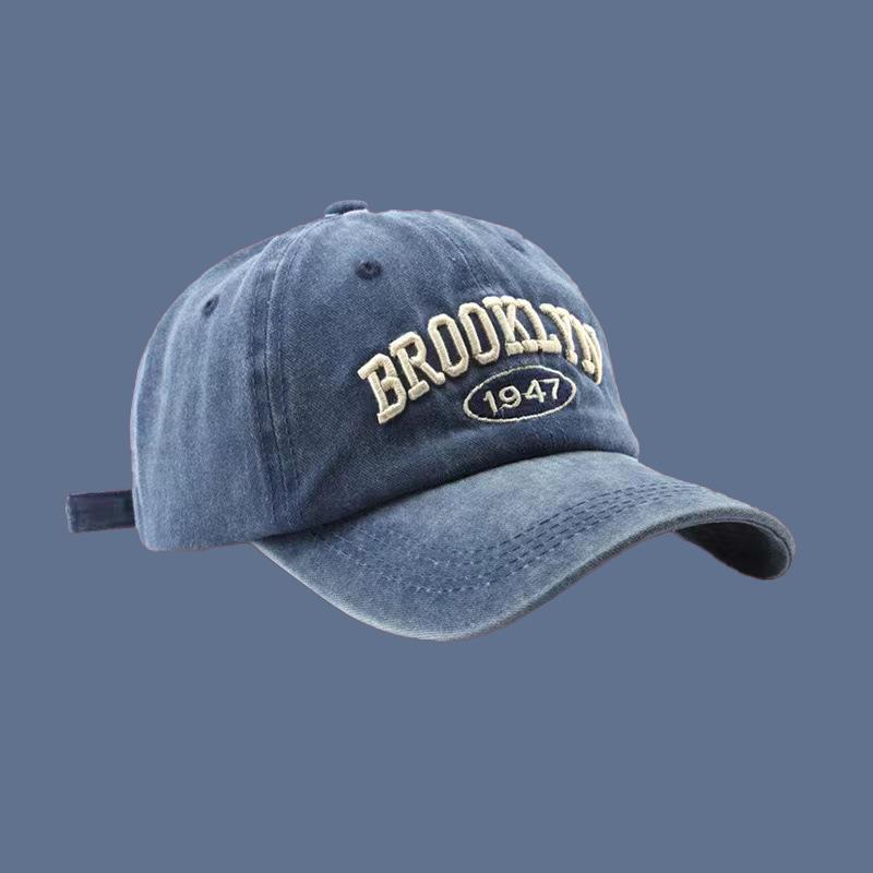 New Fashion Unisex Four Season tideway Baseball Cap Outdoor Casual Retro Washed Cotton BROOKLYN 1947 Embroidered Snapback SunHat
