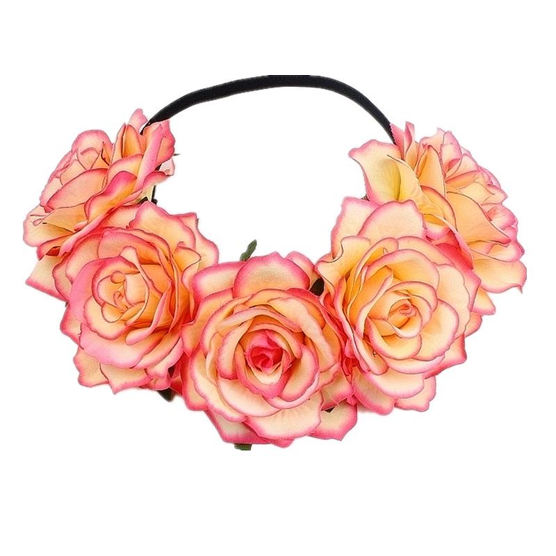 Halloween Rose Hair Band Hair Hoop Cosplay Costume Party Flannel Flowers Crown Headband Festival Hair Garland Wedding