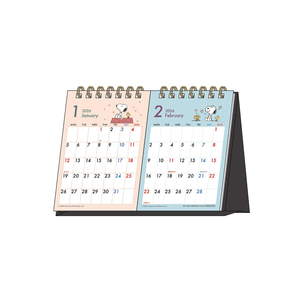 

Sunstar Stationery Snoopy 2026 Desk PEANUTS S8521786 Calendar, Snoopy,