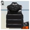 Men's Black and Gold Hooded Winter Down Cotton Gilet Vest