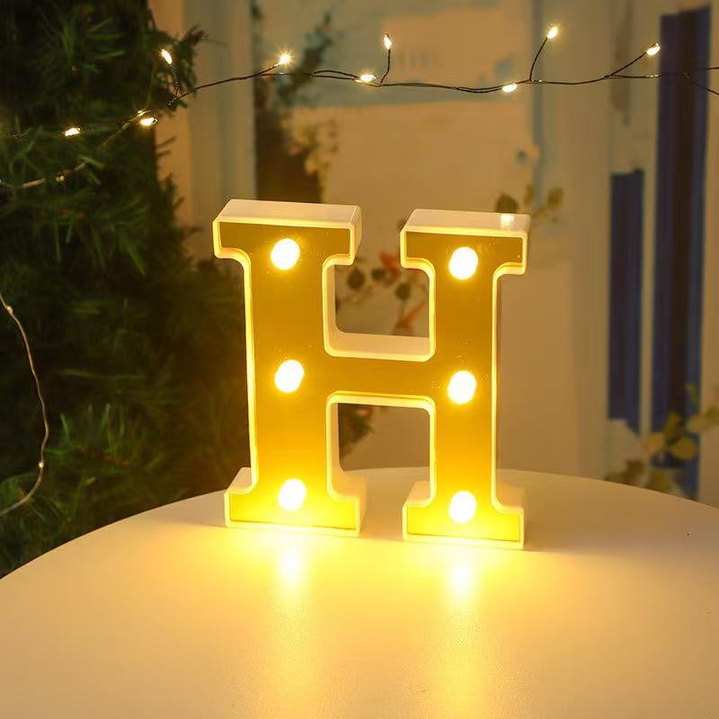 Gold LED Mirror Letter Lights - Romantic Birthday and Festive Décor
