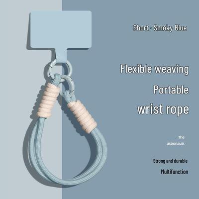 Popular Color-Block Phone Lanyard: Multi-Functional Anti-Loss Case, Earphone Cover, Toy Bag, Woven Wrist Strap